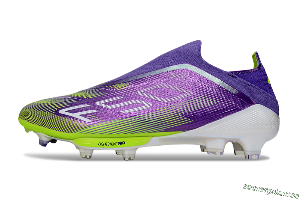 Adidas F50+ Elite Laceless FG Low-Tops Football Boots - Purple/Yellow/White 2