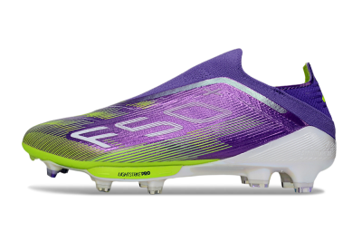 Adidas F50+ Elite Laceless FG Low-Tops Football Boots - Purple/Yellow/White
