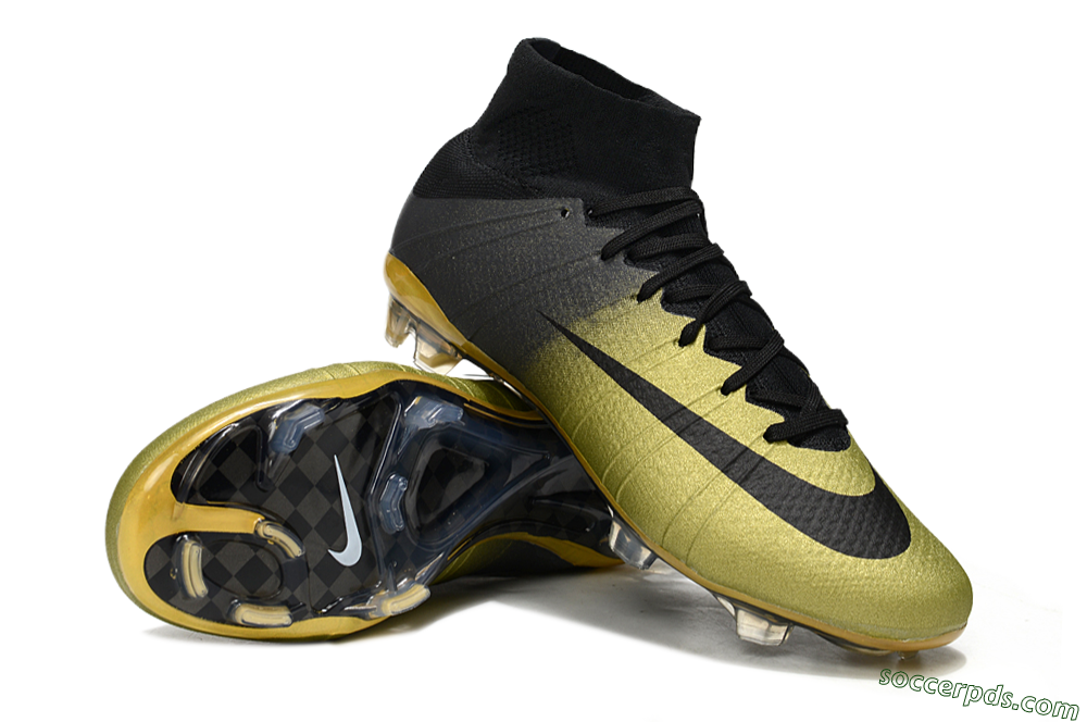 Nike Mercurial Superfly 4 CR7 FG High-Tops Football Boots - Gold/Black 3