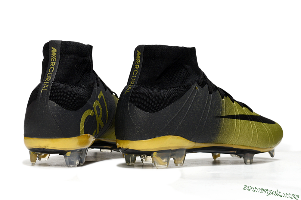 Nike Mercurial Superfly 4 CR7 FG High-Tops Football Boots - Gold/Black 6