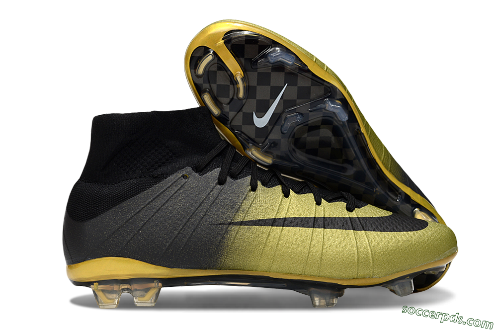 Nike Mercurial Superfly 4 CR7 FG High-Tops Football Boots - Gold/Black 1