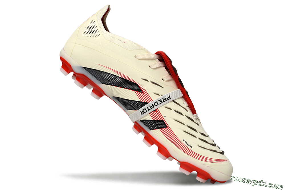 Adidas Predator Elite Foldover Tongue TF Low-Tops Football Shoes - Beige/Black/Red 4