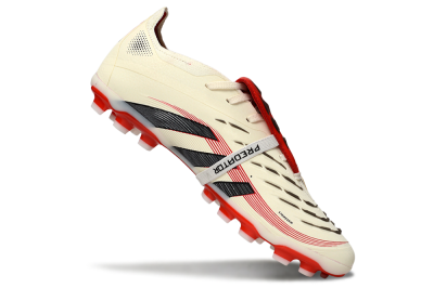 Adidas Predator Elite Foldover Tongue TF Low-Tops Football Shoes - Beige/Black/Red
