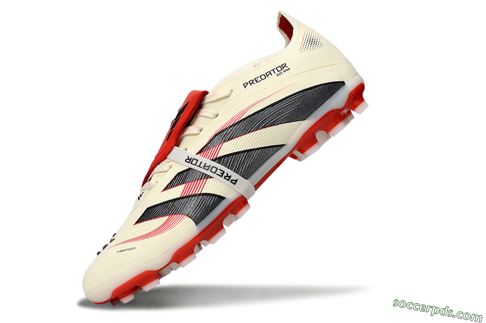 Adidas Predator Elite Foldover Tongue TF Low-Tops Football Shoes - Beige/Black/Red 5