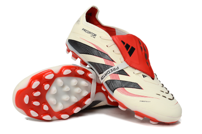 Adidas Predator Elite Foldover Tongue TF Low-Tops Football Shoes - Beige/Black/Red