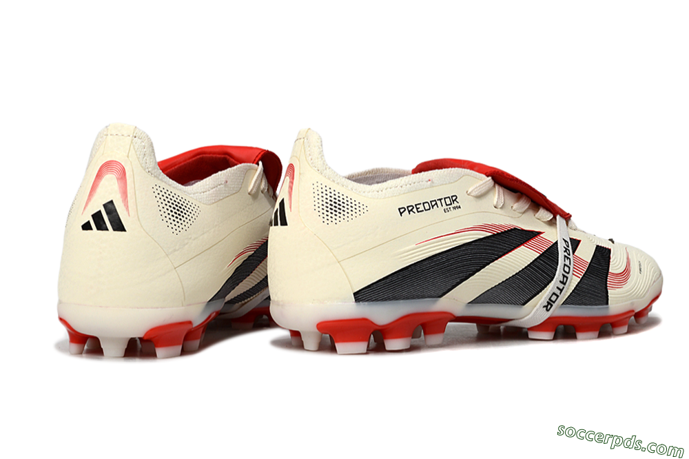 Adidas Predator Elite Foldover Tongue TF Low-Tops Football Shoes - Beige/Black/Red 6