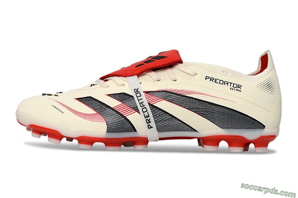 Adidas Predator Elite Foldover Tongue TF Low-Tops Football Shoes - Beige/Black/Red 2