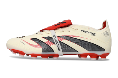 Adidas Predator Elite Foldover Tongue TF Low-Tops Football Shoes - Beige/Black/Red