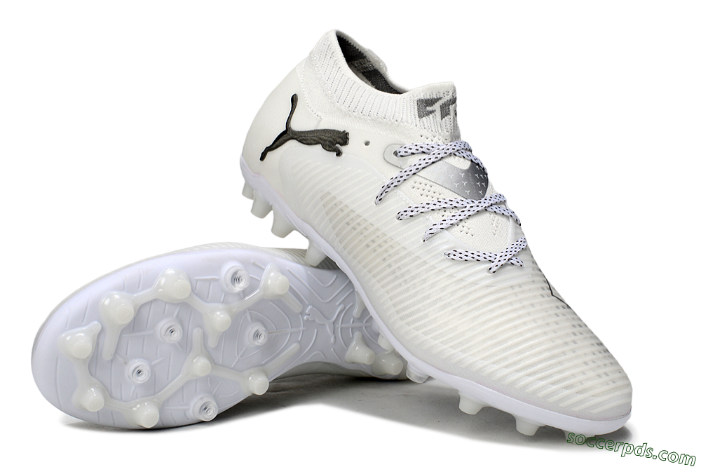 Puma Future 8 Ultimate FG Low-Tops Football Boots - Beige/Silver/Black 3