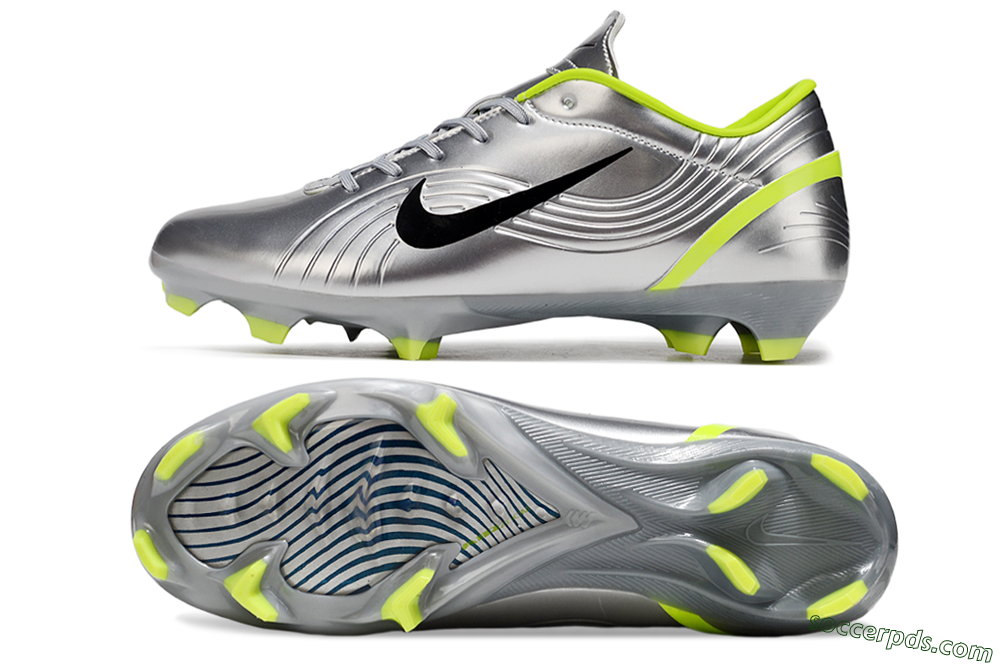 Nike Mercurial Vapor 1 FG Low-Tops Football Boots - Silver/Black/Yellow 0