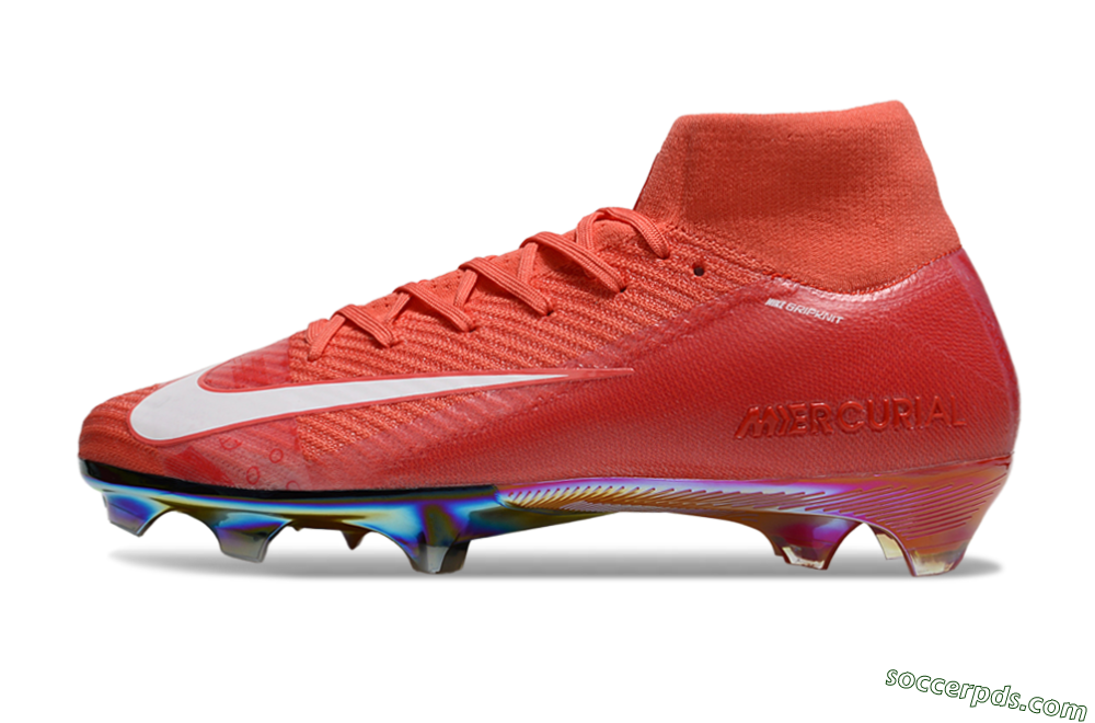 Nike Air Zoom Mercurial Superfly 10 Elite FG High-Tops Football Boots - Red/White/Gold 2