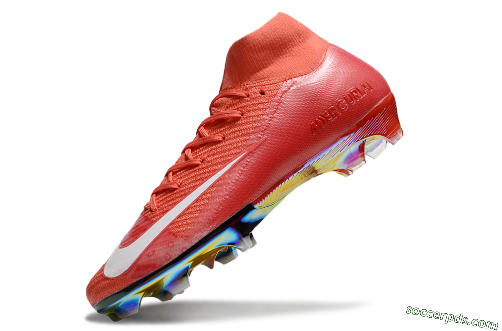 Nike Air Zoom Mercurial Superfly 10 Elite FG High-Tops Football Boots - Red/White/Gold 5