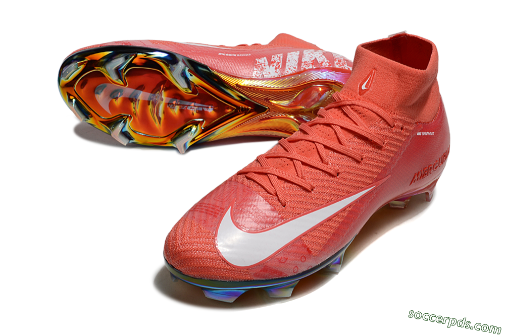 Nike Air Zoom Mercurial Superfly 10 Elite FG High-Tops Football Boots - Red/White/Gold 3