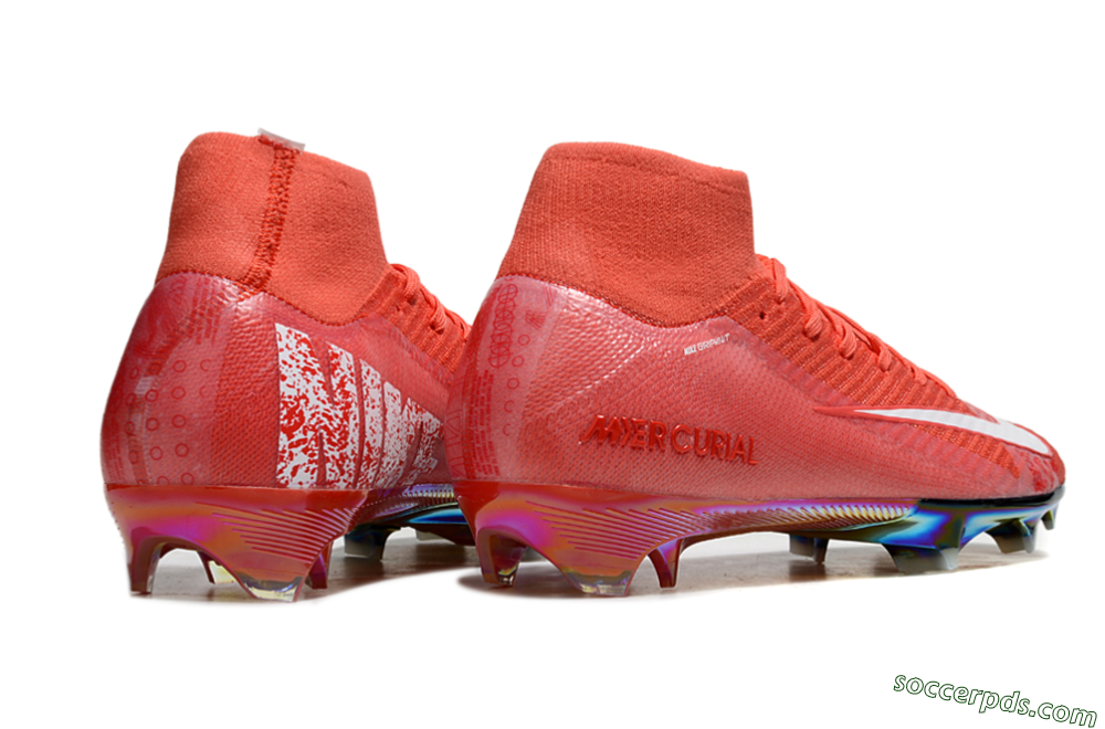 Nike Air Zoom Mercurial Superfly 10 Elite FG High-Tops Football Boots - Red/White/Gold 6