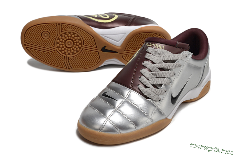 Nike Total 90 II IC Low-Tops Football Shoes - Silver/Black/White 3