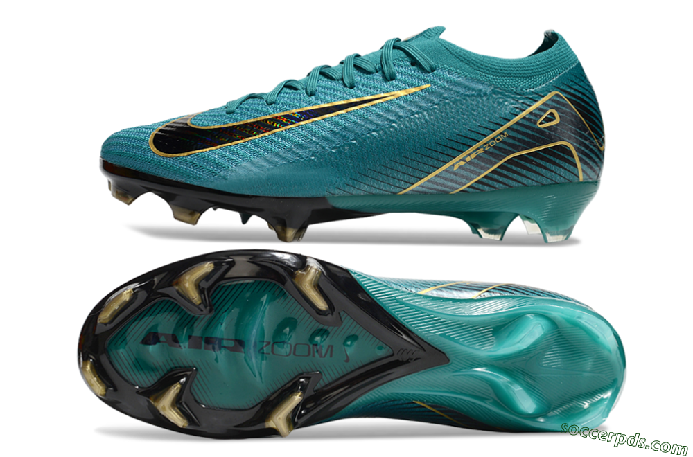 Nike Air Zoom Mercurial Vapor 16 Elite FG Low-Tops Football Boots - Green/Gold/Black 0