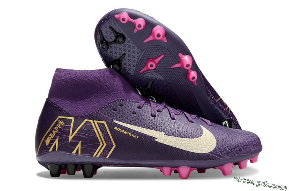 Nike Air Zoom Mercurial Superfly 10 Academy AG High-Tops Football Boots - Purple/White/Gold 1