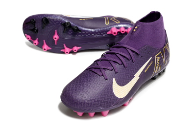 Nike Air Zoom Mercurial Superfly 10 Academy AG High-Tops Football Boots - Purple/White/Gold