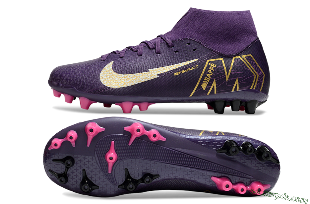 Nike Air Zoom Mercurial Superfly 10 Academy AG High-Tops Football Boots - Purple/White/Gold 0