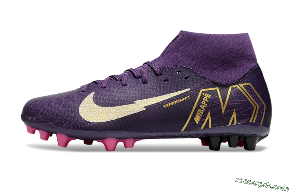 Nike Air Zoom Mercurial Superfly 10 Academy AG High-Tops Football Boots - Purple/White/Gold 2
