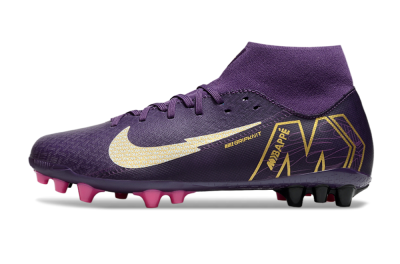 Nike Air Zoom Mercurial Superfly 10 Academy AG High-Tops Football Boots - Purple/White/Gold
