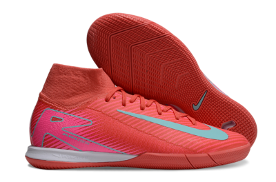 Nike Air Zoom Mercurial Superfly 10 Elite IC High-Tops Football Shoes - Red/Jade/Pink