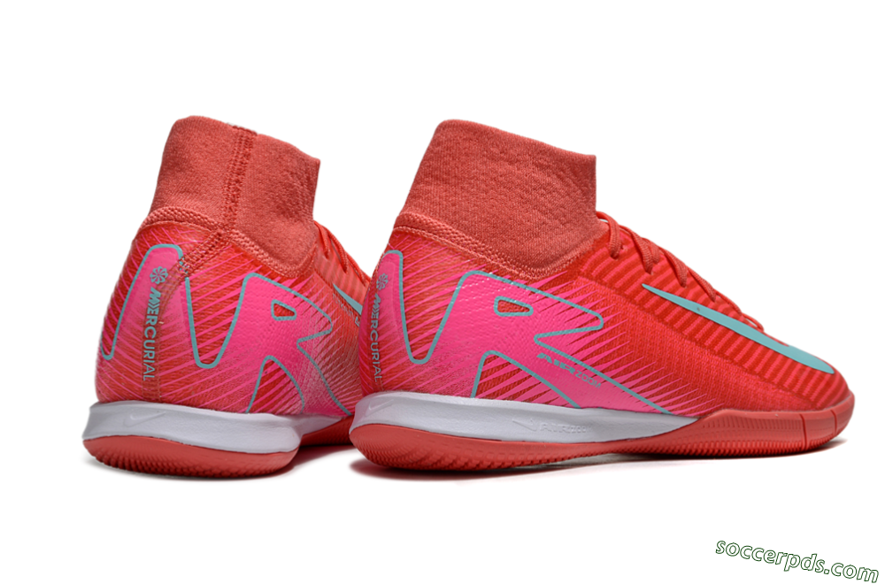 Nike Air Zoom Mercurial Superfly 10 Elite IC High-Tops Football Shoes - Red/Jade/Pink 6