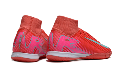 Nike Air Zoom Mercurial Superfly 10 Elite IC High-Tops Football Shoes - Red/Jade/Pink
