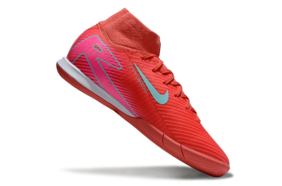 Nike Air Zoom Mercurial Superfly 10 Elite IC High-Tops Football Shoes - Red/Jade/Pink