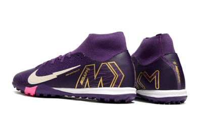 Nike Air Zoom Mercurial Superfly 10 Academy TF High-Tops Football Shoes - Purple/White/Gold