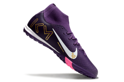 Nike Air Zoom Mercurial Superfly 10 Academy TF High-Tops Football Shoes - Purple/White/Gold