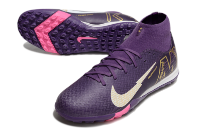 Nike Air Zoom Mercurial Superfly 10 Academy TF High-Tops Football Shoes - Purple/White/Gold