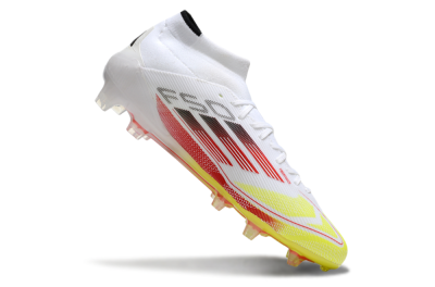 Adidas F50 Elite Mid FG High-Tops Football Boots - White/Red/Yellow