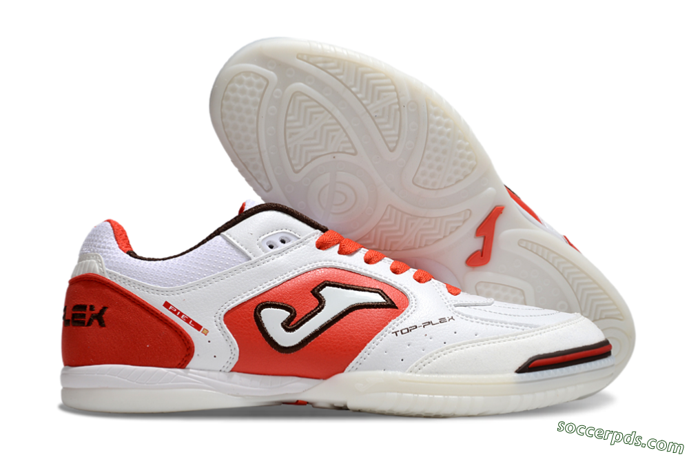 Joma Top Flex IC Low-Tops Football Shoes - White/Red/Black 1