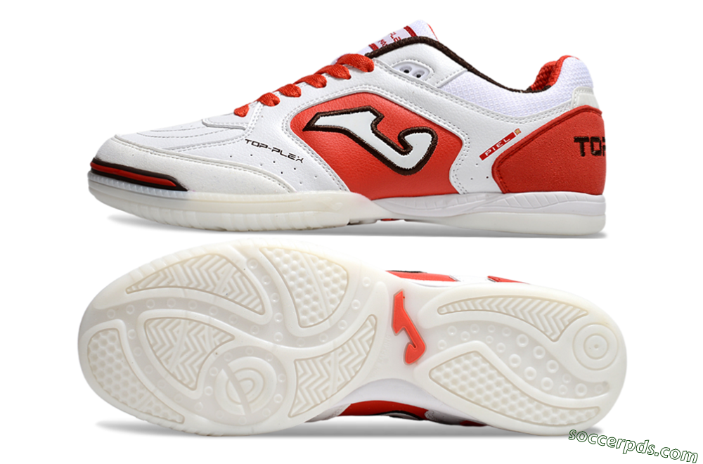 Joma Top Flex IC Low-Tops Football Shoes - White/Red/Black 0