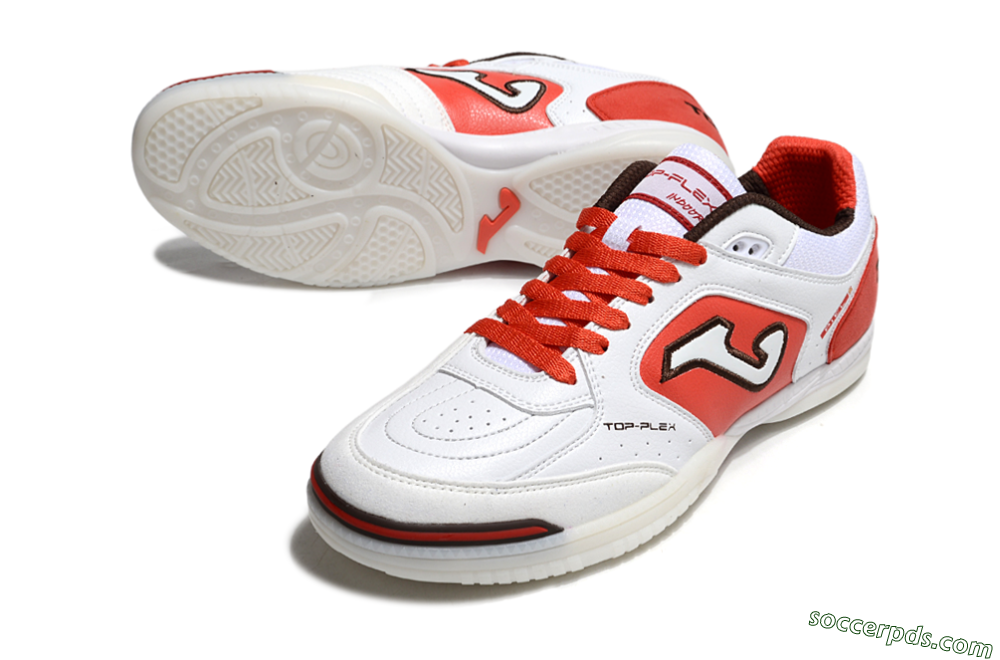 Joma Top Flex IC Low-Tops Football Shoes - White/Red/Black 3
