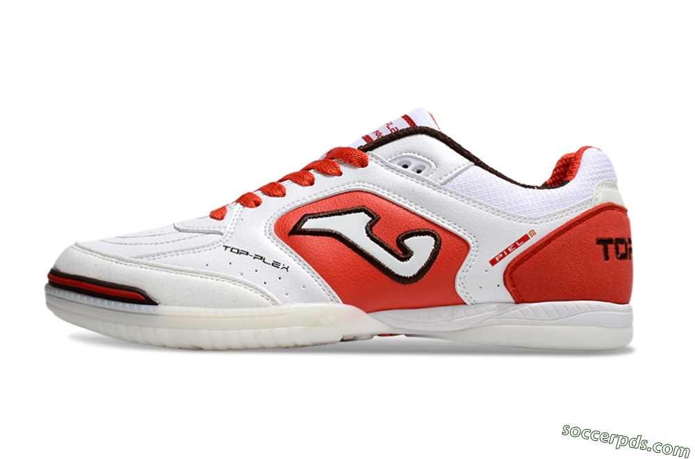Joma Top Flex IC Low-Tops Football Shoes - White/Red/Black 2