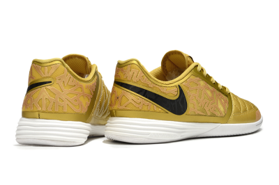 Nike Lunar Gato 2 IC Low-Tops Football Shoes - Gold/Black/White