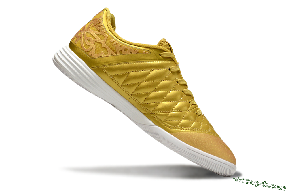 Nike Lunar Gato 2 IC Low-Tops Football Shoes - Gold/Black/White 4