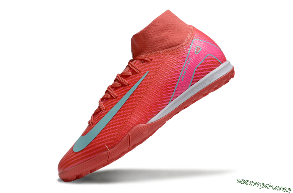 Nike Air Zoom Mercurial Superfly 10 Elite TF High-Tops Football Shoes - Red/Jade/Pink 5
