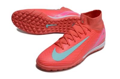 Nike Air Zoom Mercurial Superfly 10 Elite TF High-Tops Football Shoes - Red/Jade/Pink