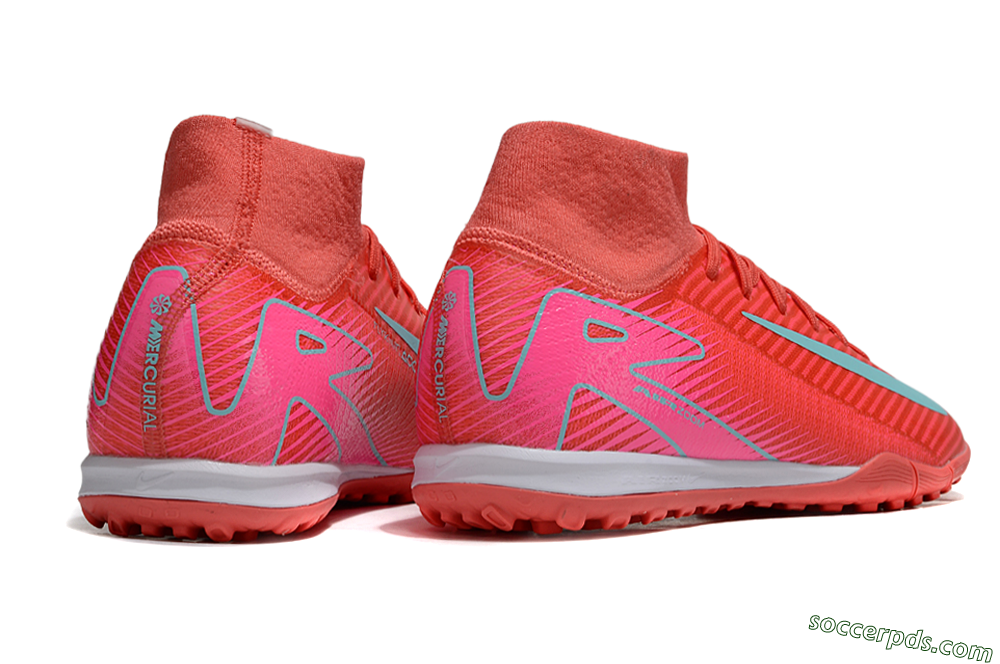 Nike Air Zoom Mercurial Superfly 10 Elite TF High-Tops Football Shoes - Red/Jade/Pink 6