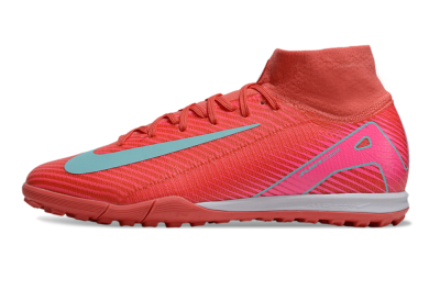 Nike Air Zoom Mercurial Superfly 10 Elite TF High-Tops Football Shoes - Red/Jade/Pink