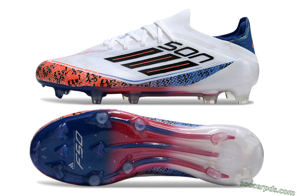Adidas F50 Elite FG Low-Tops Football Boots - White/Red/Blue 0