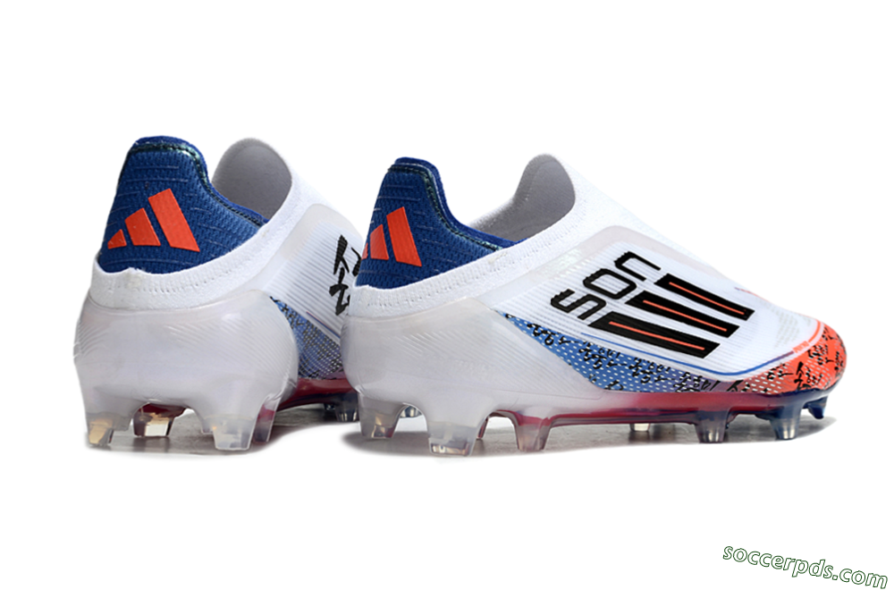 Adidas F50 Elite Laceless FG Low-Tops Football Boots - White/Red/Blue 6