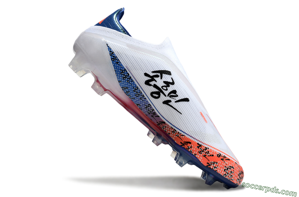 Adidas F50 Elite Laceless FG Low-Tops Football Boots - White/Red/Blue 4