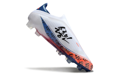 Adidas F50 Elite Laceless FG Low-Tops Football Boots - White/Red/Blue