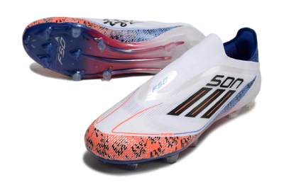 Adidas F50 Elite Laceless FG Low-Tops Football Boots - White/Red/Blue