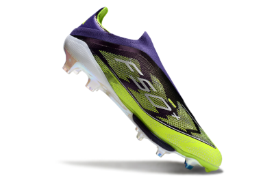Adidas F50+ Elite Lightstrike Pro Laceless FG Low-Tops Football Boots - Purple/Yellow/White
