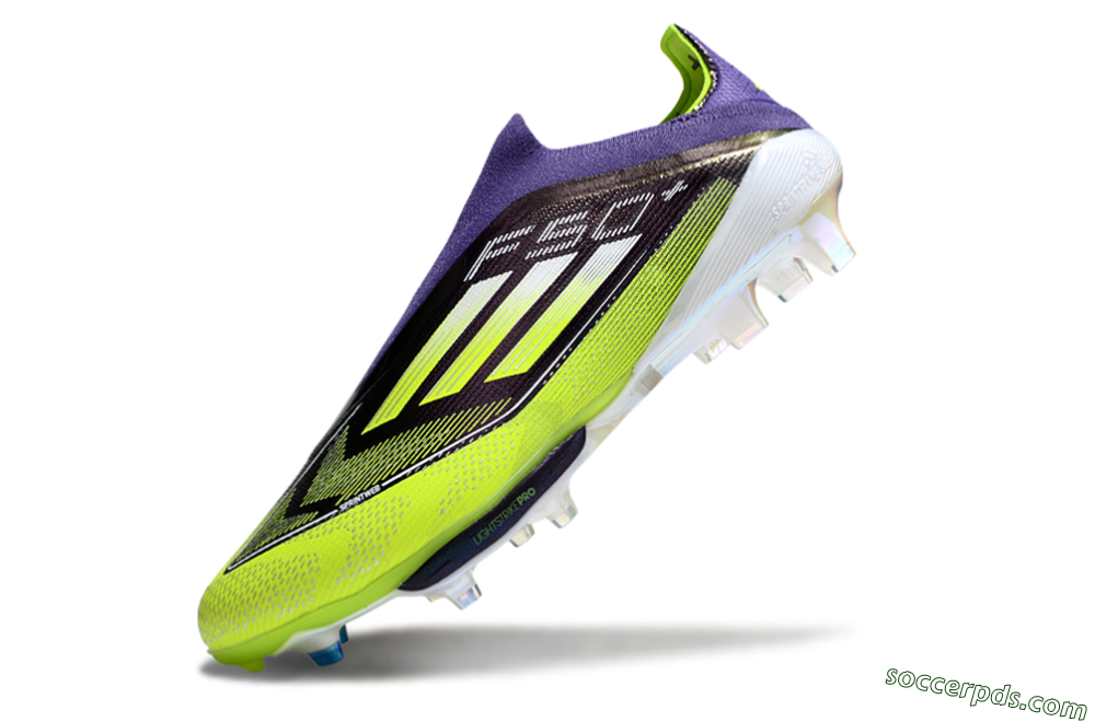 Adidas F50+ Elite Lightstrike Pro Laceless FG Low-Tops Football Boots - Purple/Yellow/White 5